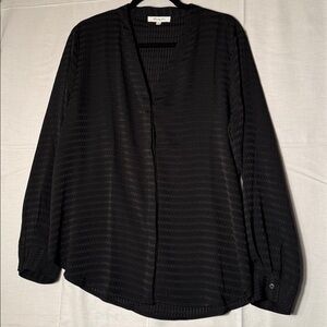 Black Sheer Blouse Women’s XL Monday Fun EUC